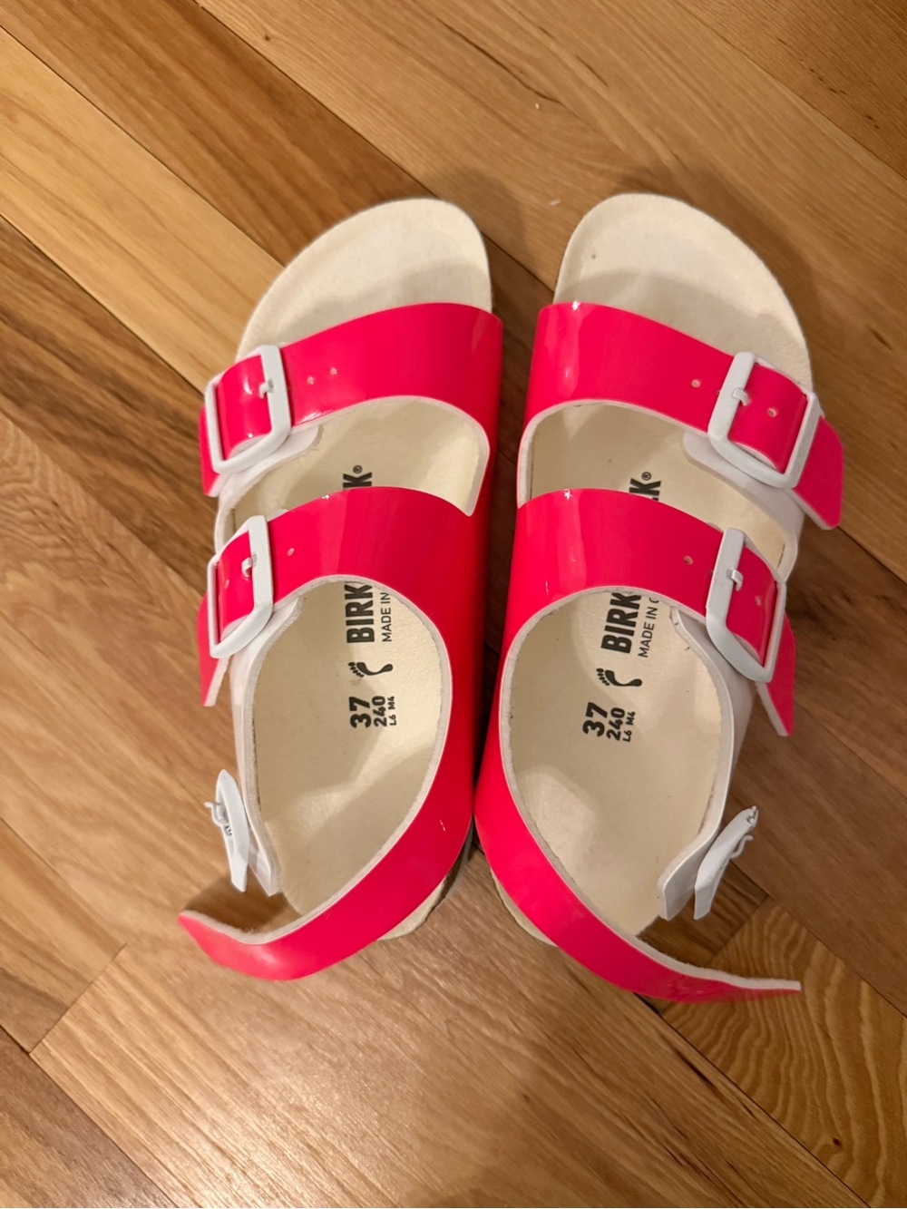 Birkenstock Milano Sandals in Neon Pink - Picture 2 of 5
